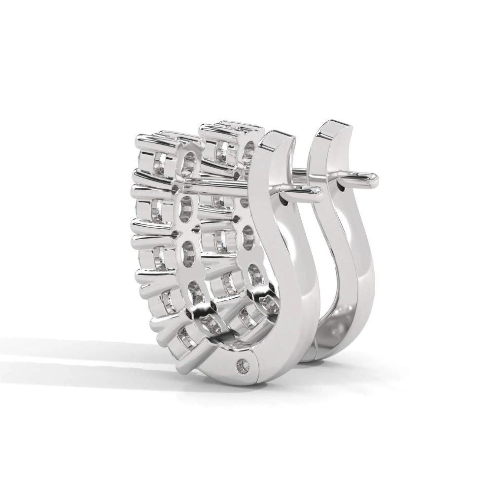 Colorless Moissanite Round Cut Hoop Earrings For Women's