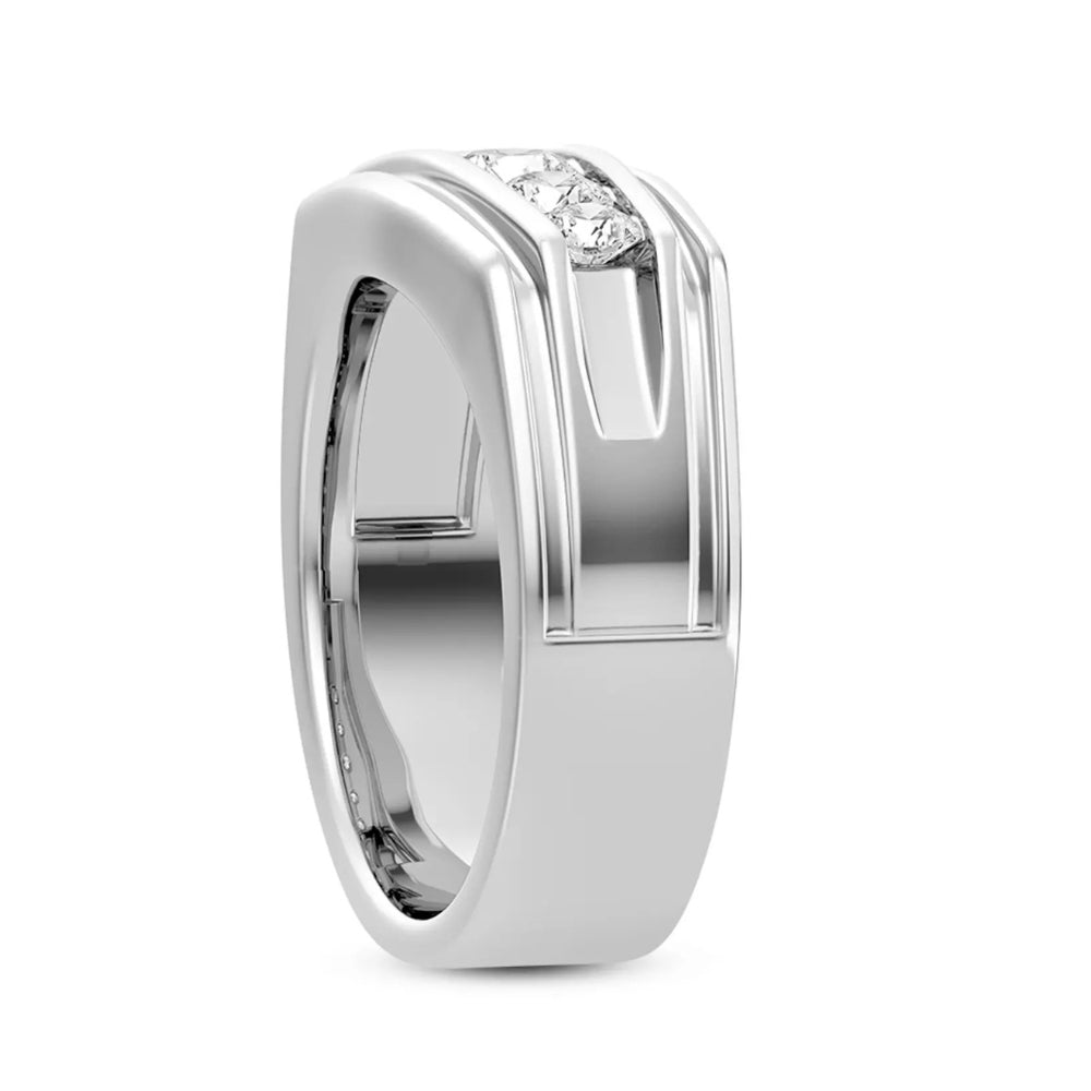 Round Cut Lab Frown Diamond Five Stone Engagement Ring