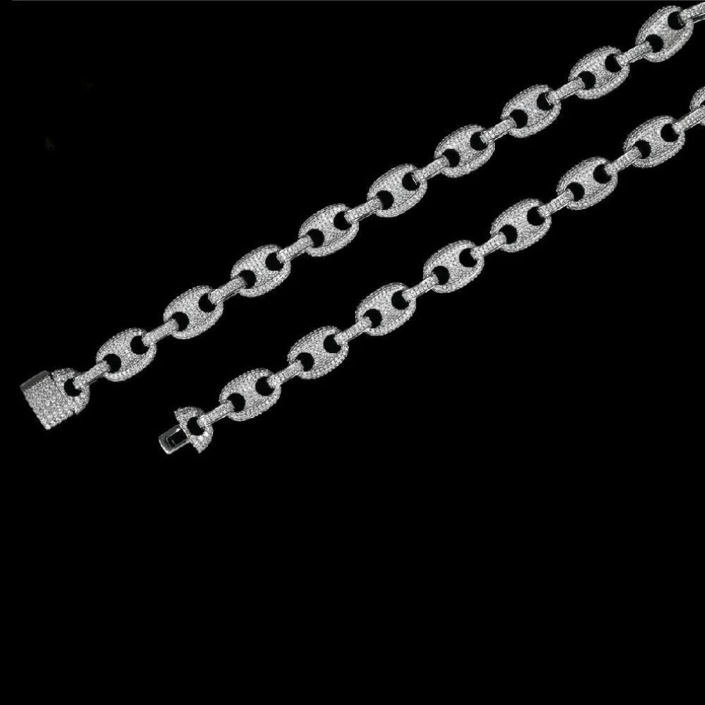 Fully Iced Out Moissanite Pig Nose Hip Hop Chain