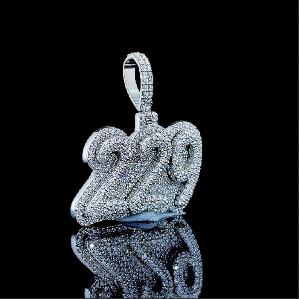 Moissanite Diamond Iced Out 229 Number Hip Hop Pendant