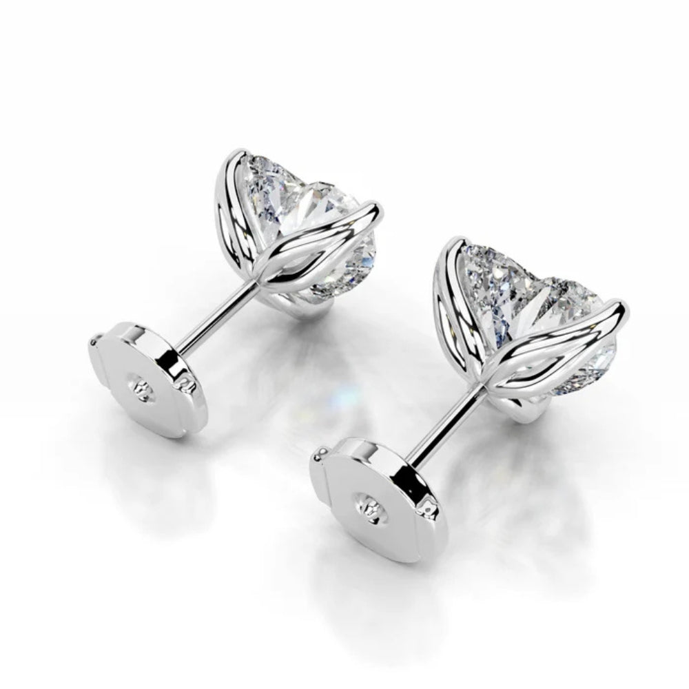 Heart Cut Moissanite Solitaire Women Earring