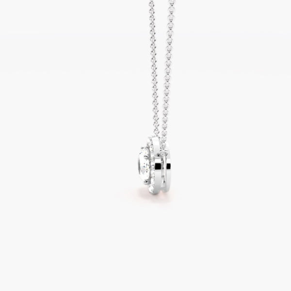Oval Cut Colorless Moissanite Bar Set Pendant For Women