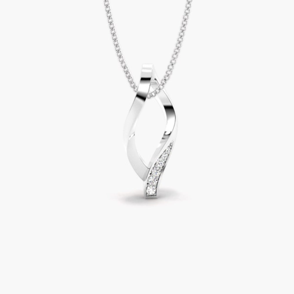 Round Cut Cololess  Moissanite Pave Set Pendant