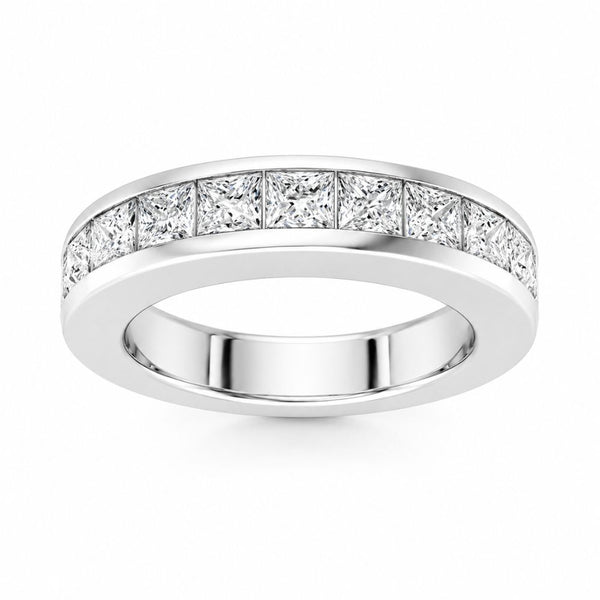 Princess Cut Lab Grown Diamond Channel Set Wedding Band