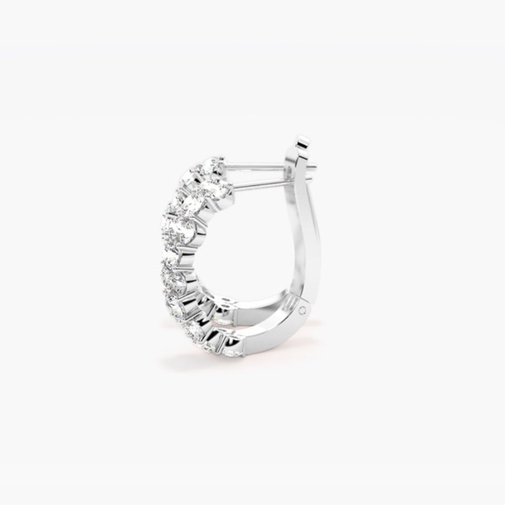 Round Brilliant Cut VVS1 Moissanite Classic Hoop Earrings