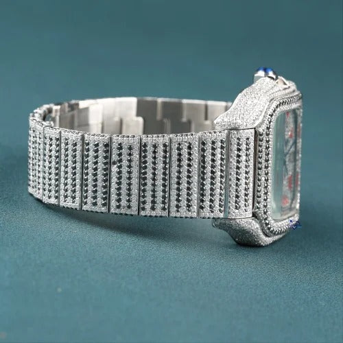 Fully Iced Out Cartier Moissanite Diamond Hip Hop Luxury Watches for Men's Gifts