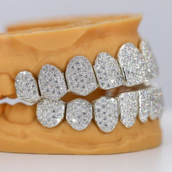 925 Silver Moissanite Iced Out Hip Hop Grillz