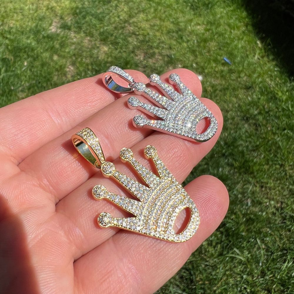 Iced Out Moissanite Diamond Crown Hip Hop Pendant