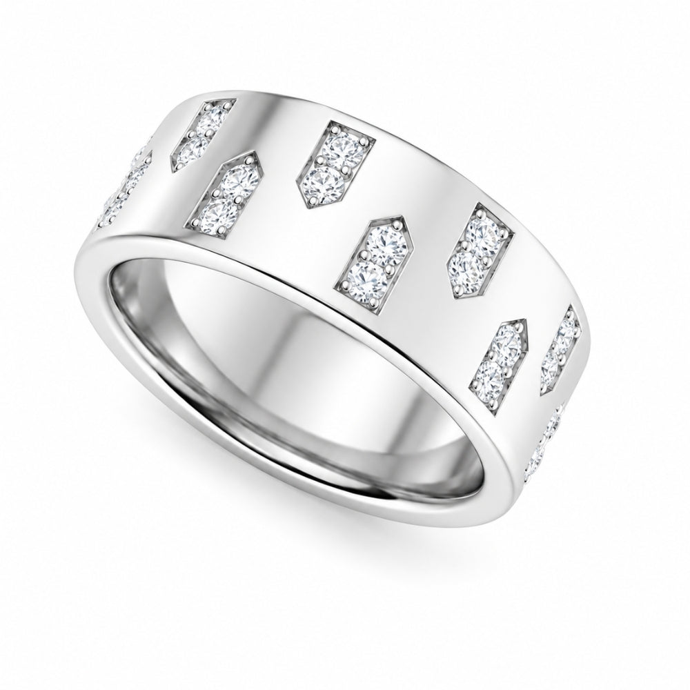 Round Cut Lab Grown Diamond Prong Setting Men's Promise Band