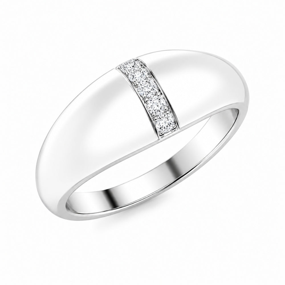 Round Cut Lab Grown Diamond Pave Set Promise Ring