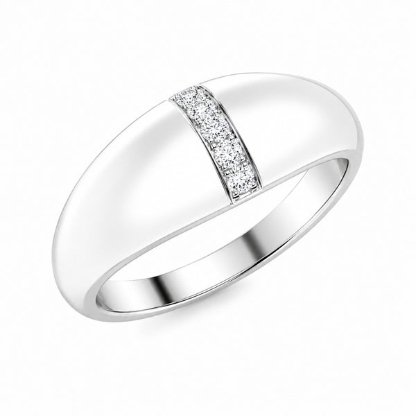 Round Cut Lab Grown Diamond Pave Set Promise Ring