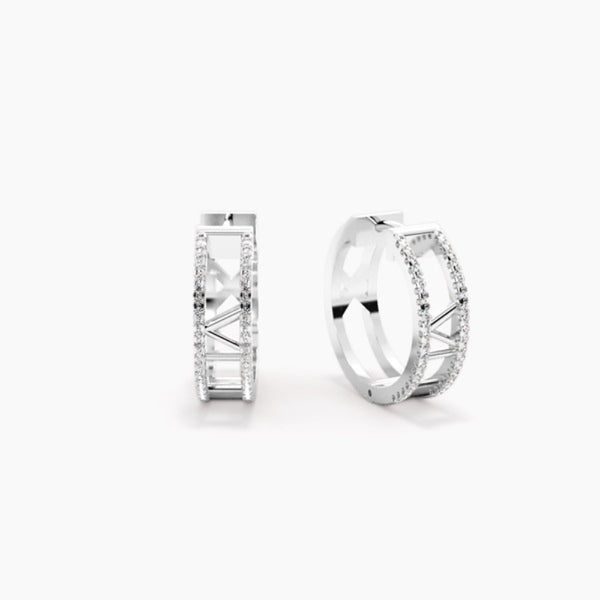 Round Cut Moissanite Pave Set Hoop Earrings For Women