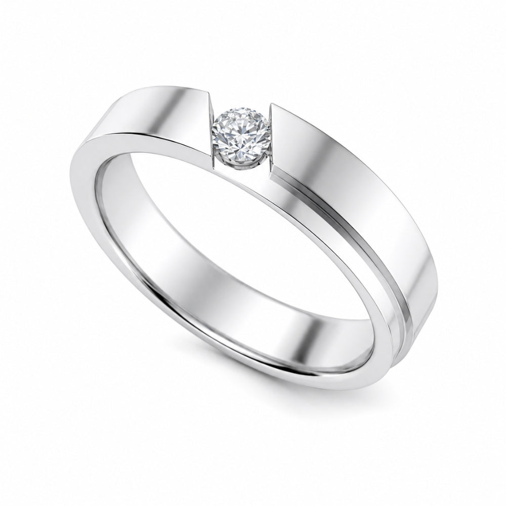Round Cut Bar Set Lab Grown Diamond Promise Band For Men
