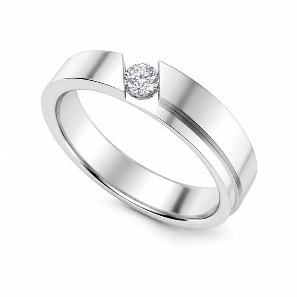 Round Cut Bar Set Lab Grown Diamond Promise Band For Men