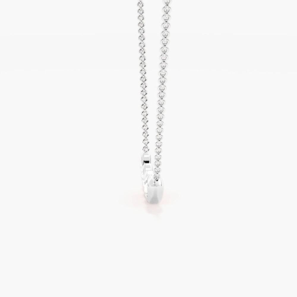 Colorless Moissanite Round Cut Bezel Set Pendant