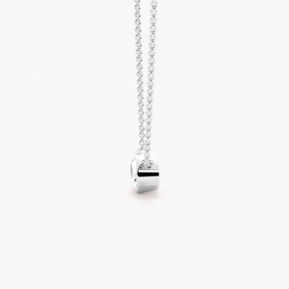 Oval Cut Moissanite Bezel Set Solitaire Pendant For Women