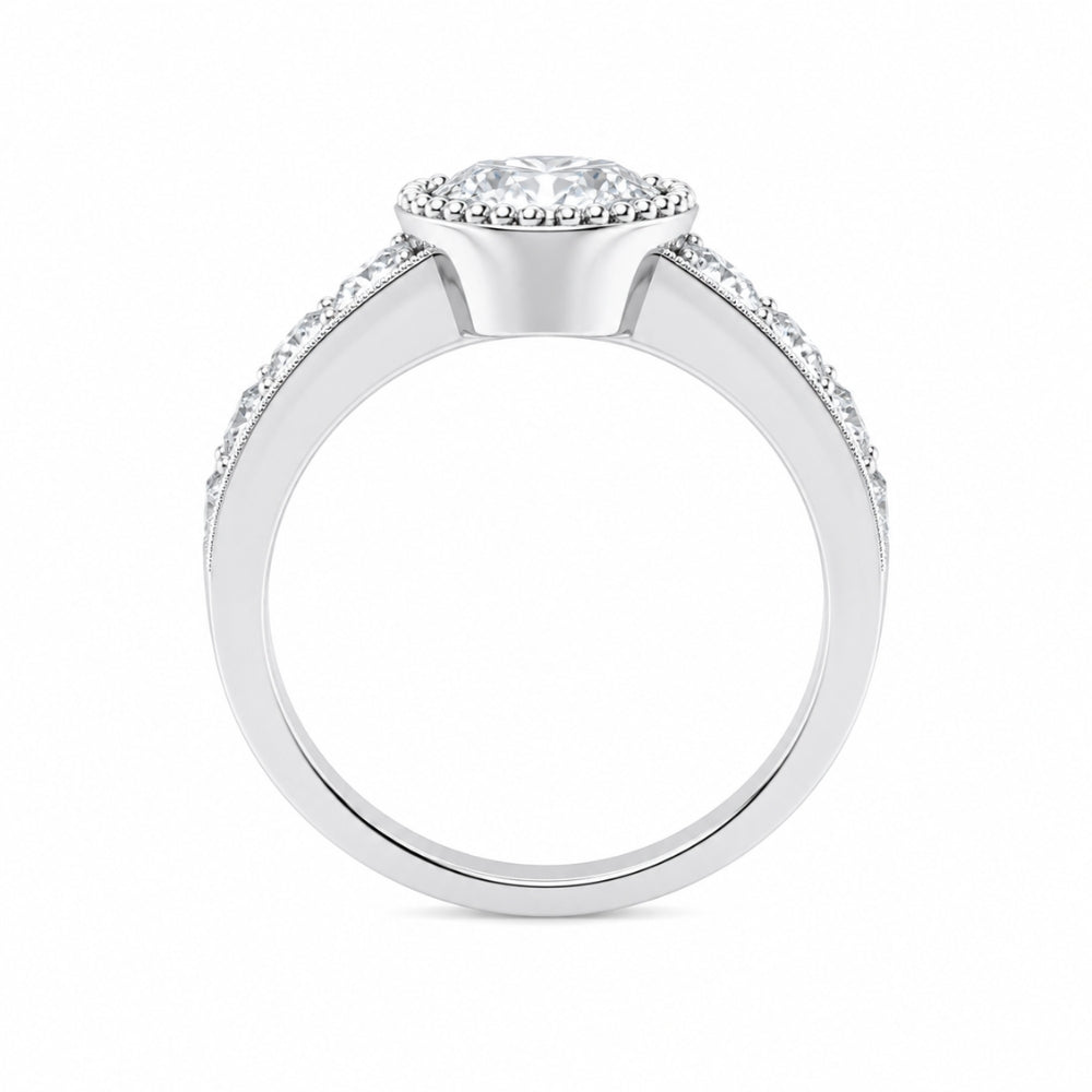 Round Cut Lab Grown Diamond Pave Set Men's Ring For Anniversary Gift