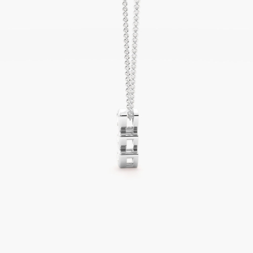 Round Cut Moissanite Three Stone Pendant