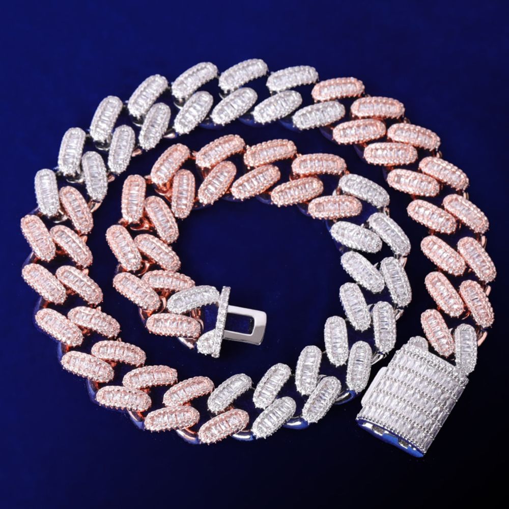 Baguette Cut Lab Grown Diamond Men's Cuban Link Chain
