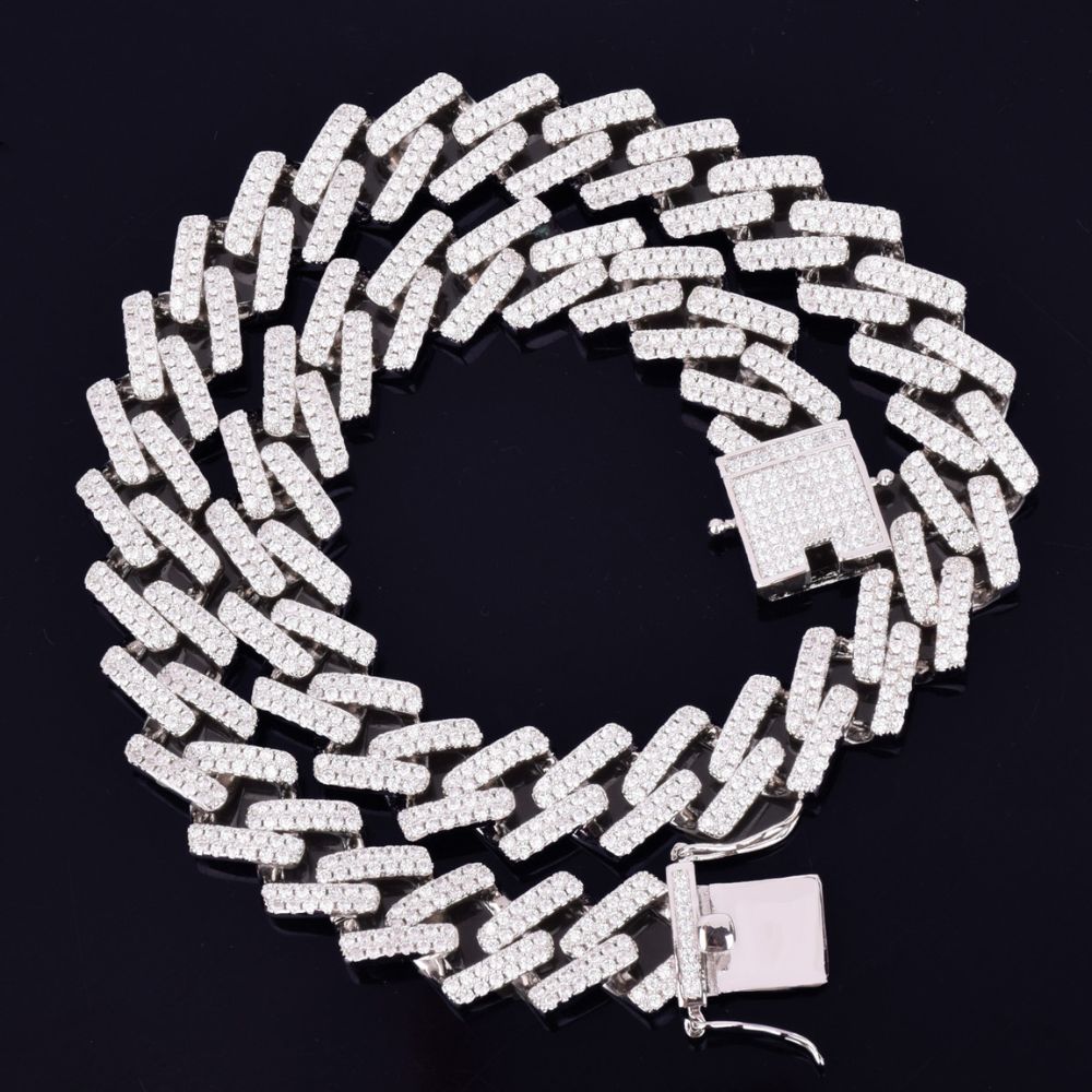Round Cut Lab Grown Diamond Miami Link Chain For Men