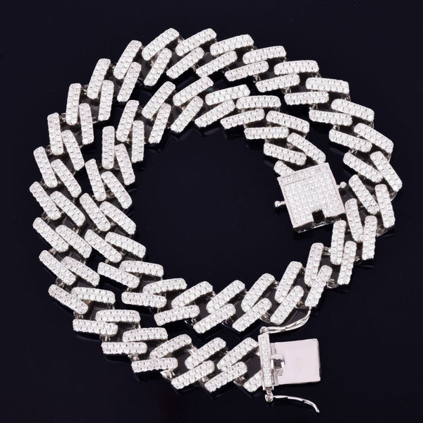 Round Cut Lab Grown Diamond Miami Link Chain For Men