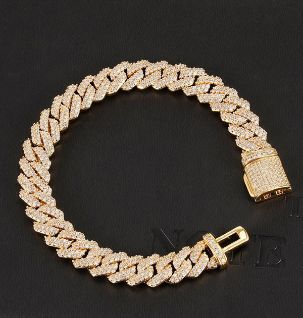 Colorless Moissanite Round Cut Pave Set Hip Hop Bracelet