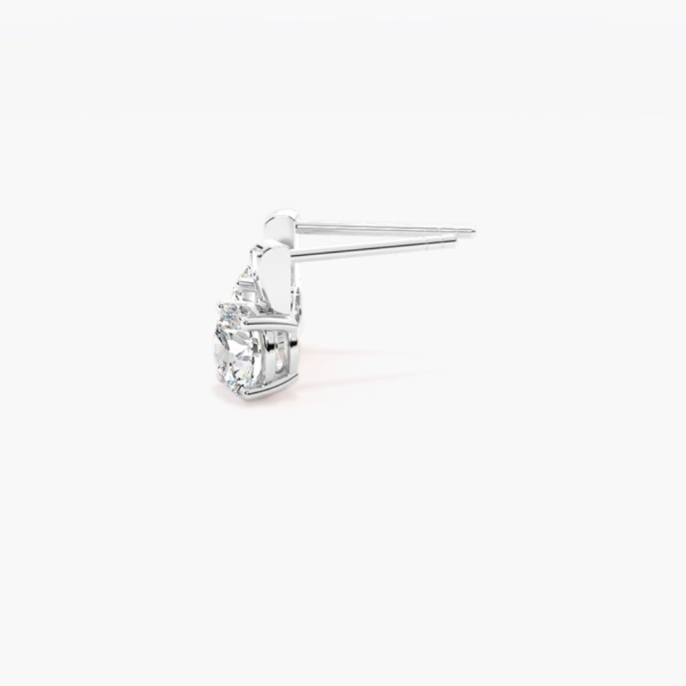 Round Cut Moissanite Stud Earring For Women