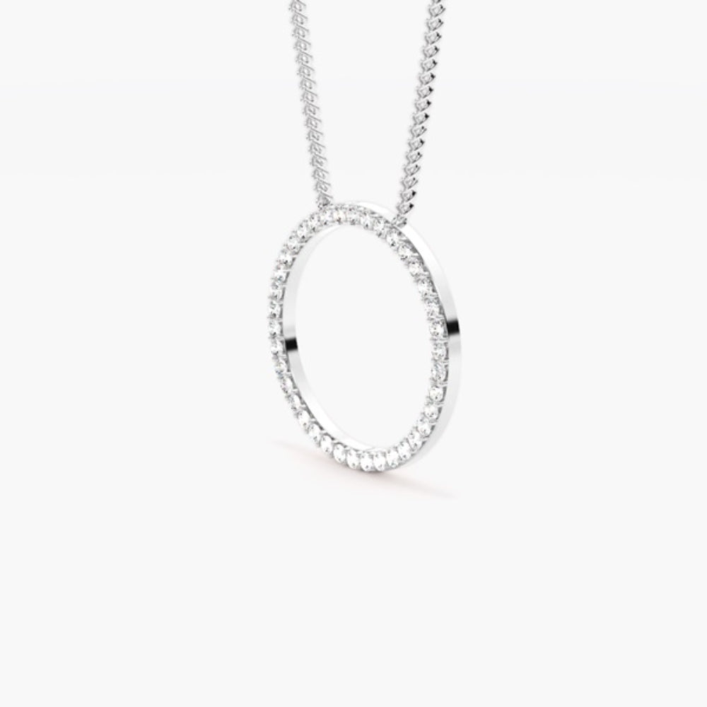 Moissanite Round Brilliant Cut Pave Set Pendant