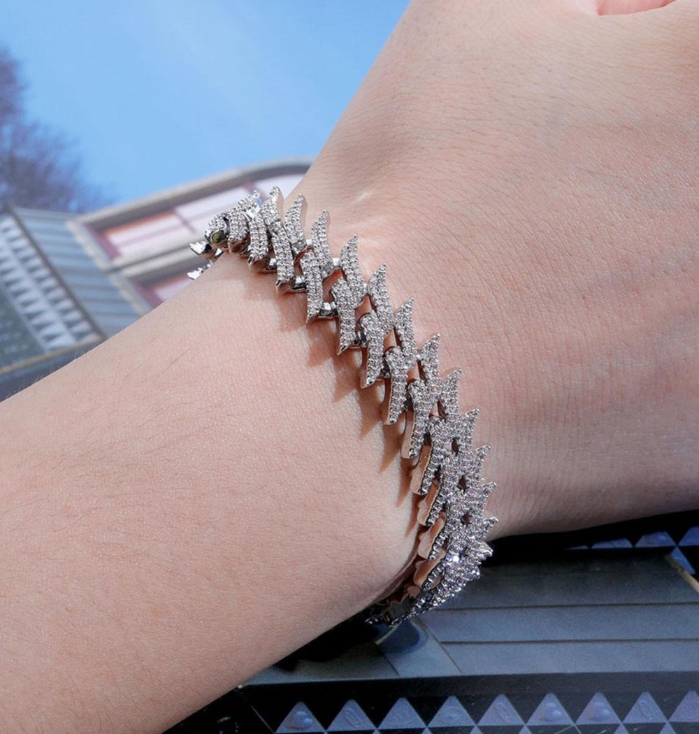 Moissanite Round Cut Iced Out Cuban Hip Hop Bracelet