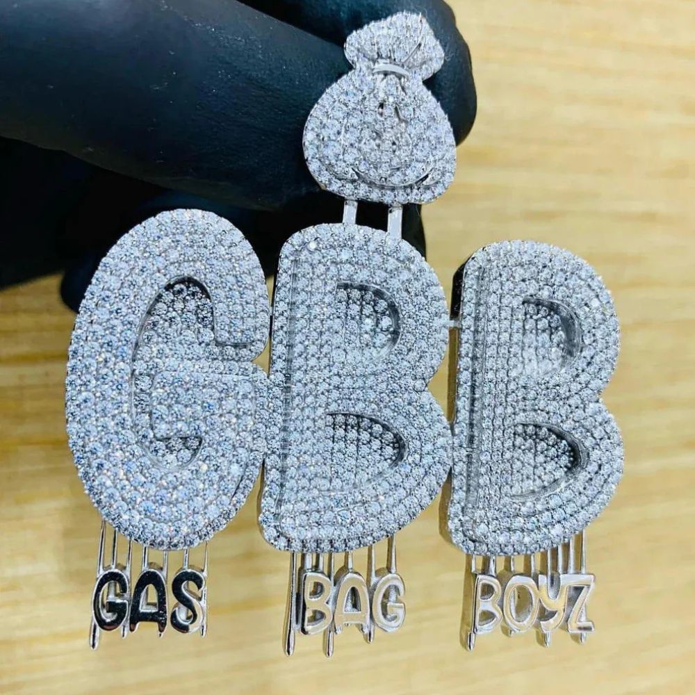 Gas Bag Boyz Iced Out Moissanite Hip Hop Pendant For Men's