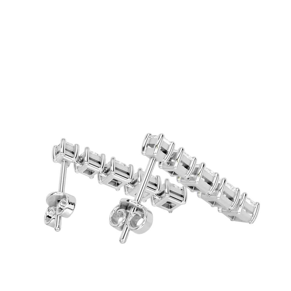 Princess Cut Moissanite Women's Drop Dangle Earrings For Birthday Gift
