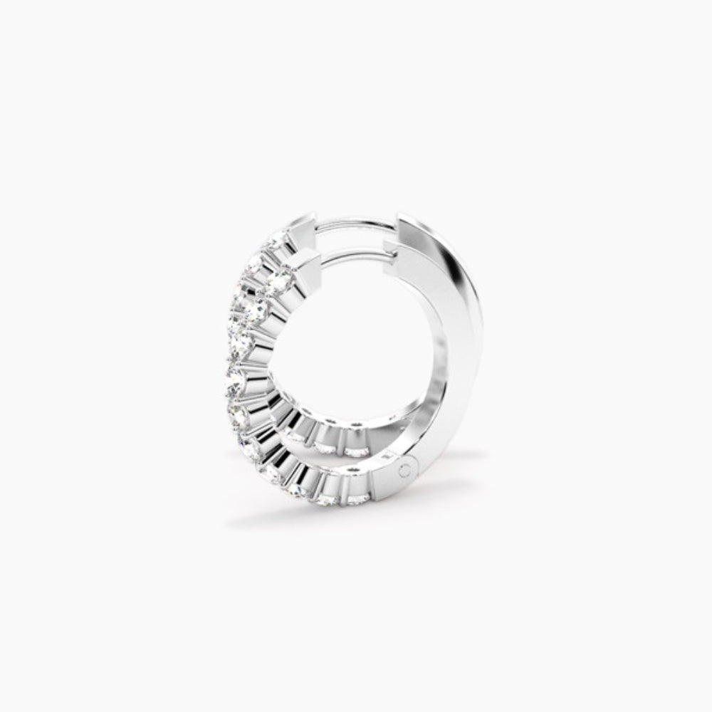 Round Cut Moissanite Classic Hoop Earrings