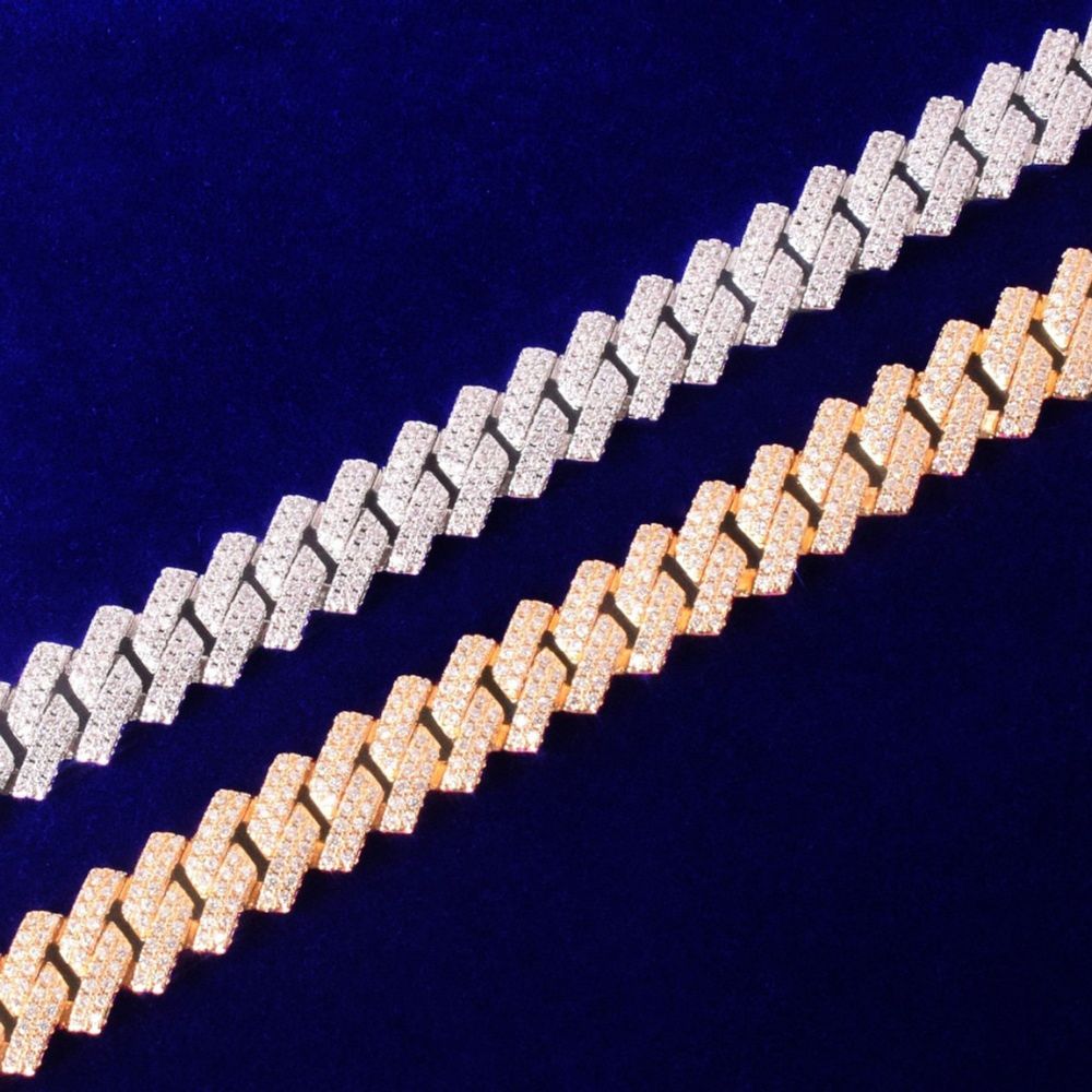 Lab Grown Diamond Round Cut Cuban Link Hip Hop Chain For Men