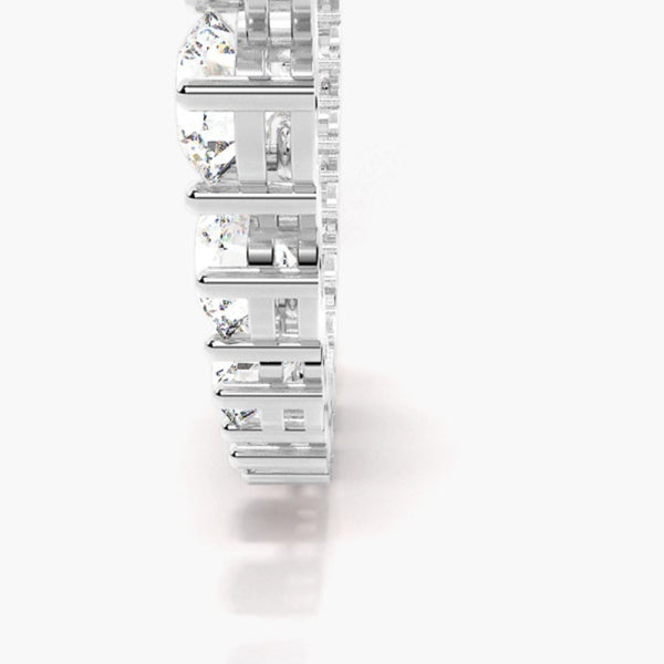 Round Cut Moissanite Four Stone Distance Pave Set Pendant