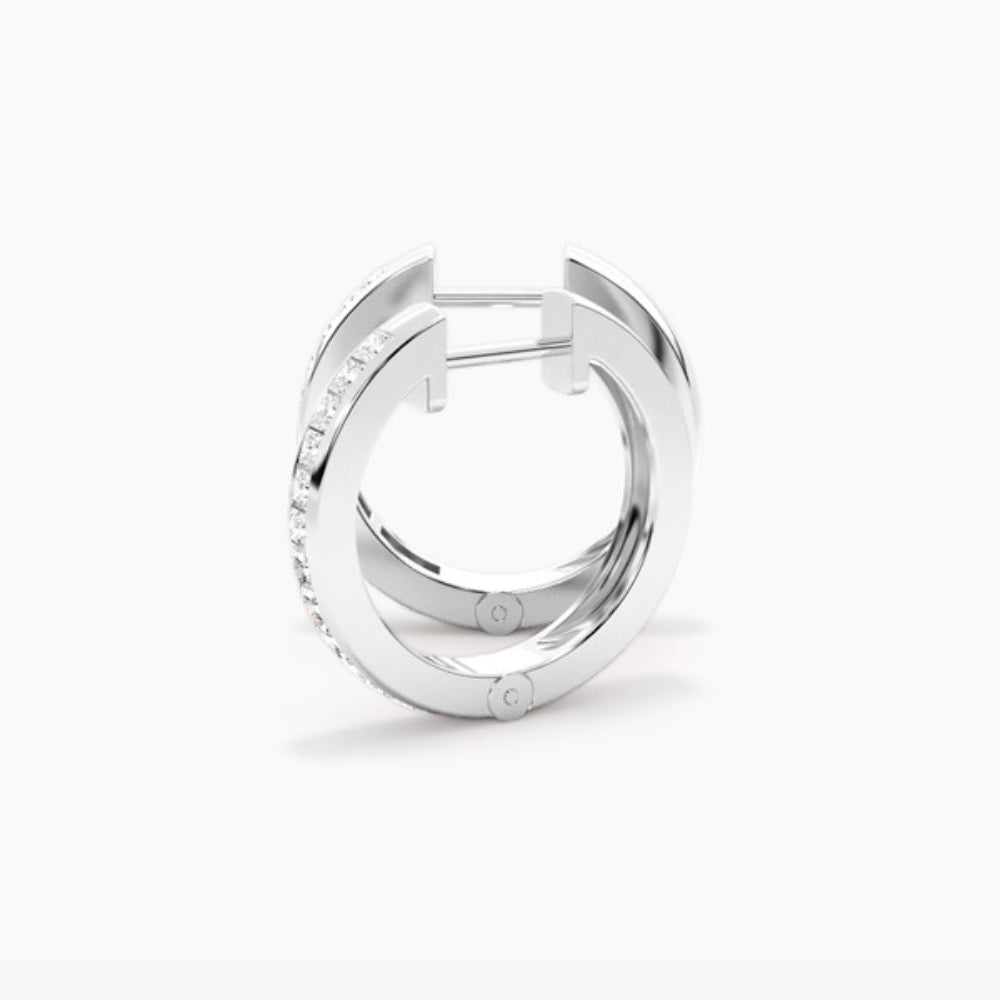 Princess Cut Moissanite Classic Hoop Earring For women