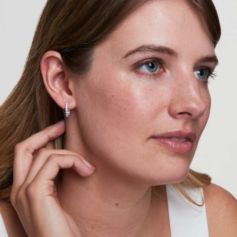 Moissanite Round Cut Elegant Women's Hoop Earrings
