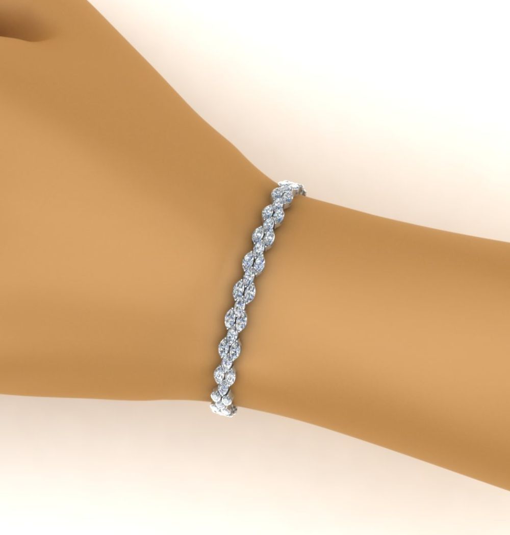 Marquise Cut Moissanite Classic Bracelet For Her