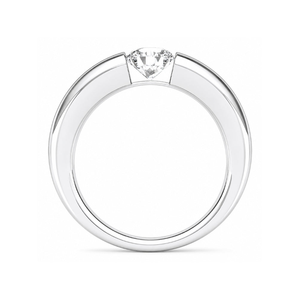 Round Cut Lab Grown Diamond Channel Set Men's Ring For Anniversary Gift