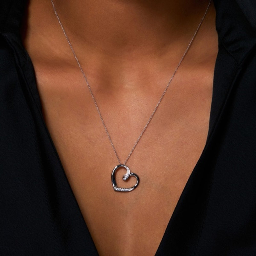 Moissanite Round Cut Pave Set Pendant
