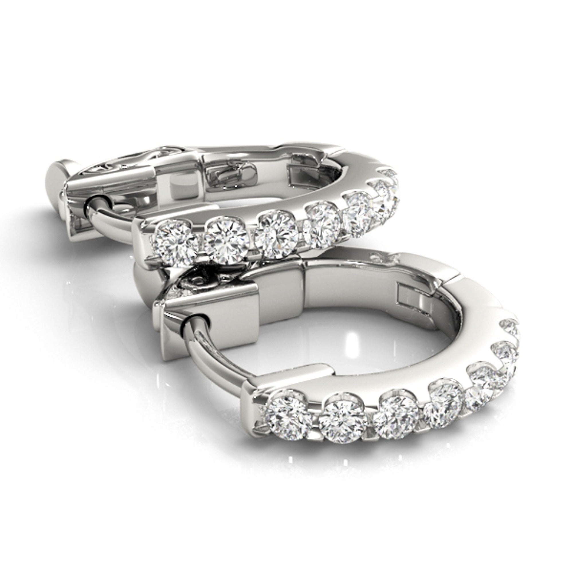 1.4TCW Round Cut Moissanite Hoop Earrings