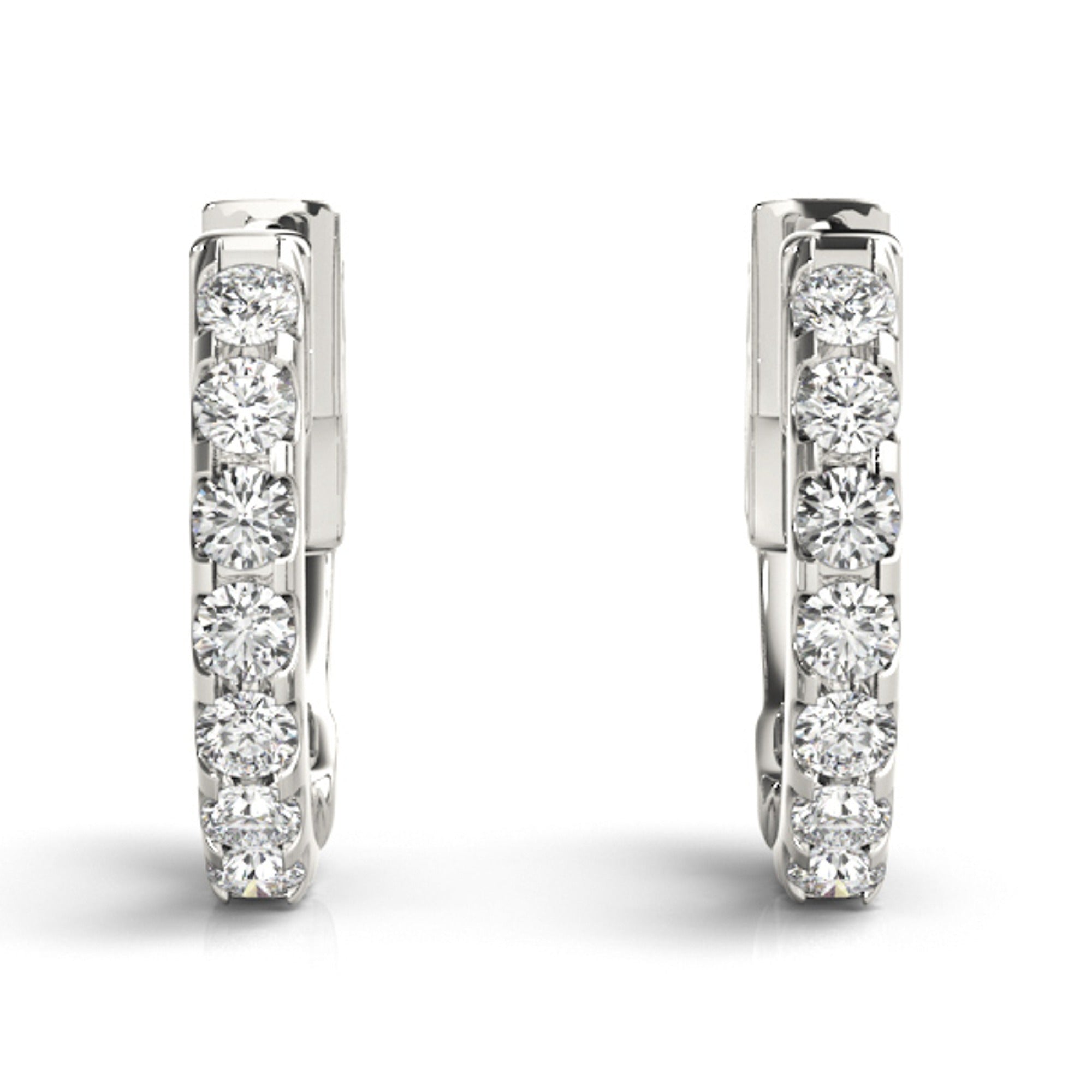 1.4TCW Round Cut Moissanite Hoop Earrings