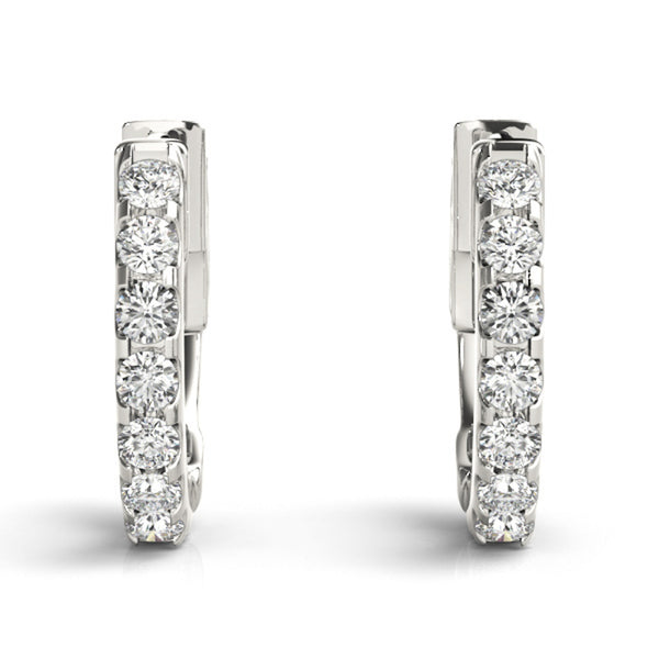 1.4TCW Round Cut Moissanite Hoop Earrings