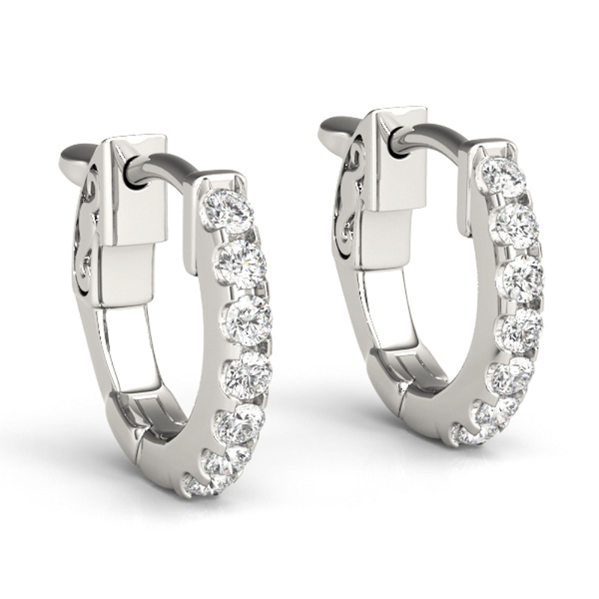 1.4TCW Round Cut Moissanite Hoop Earrings