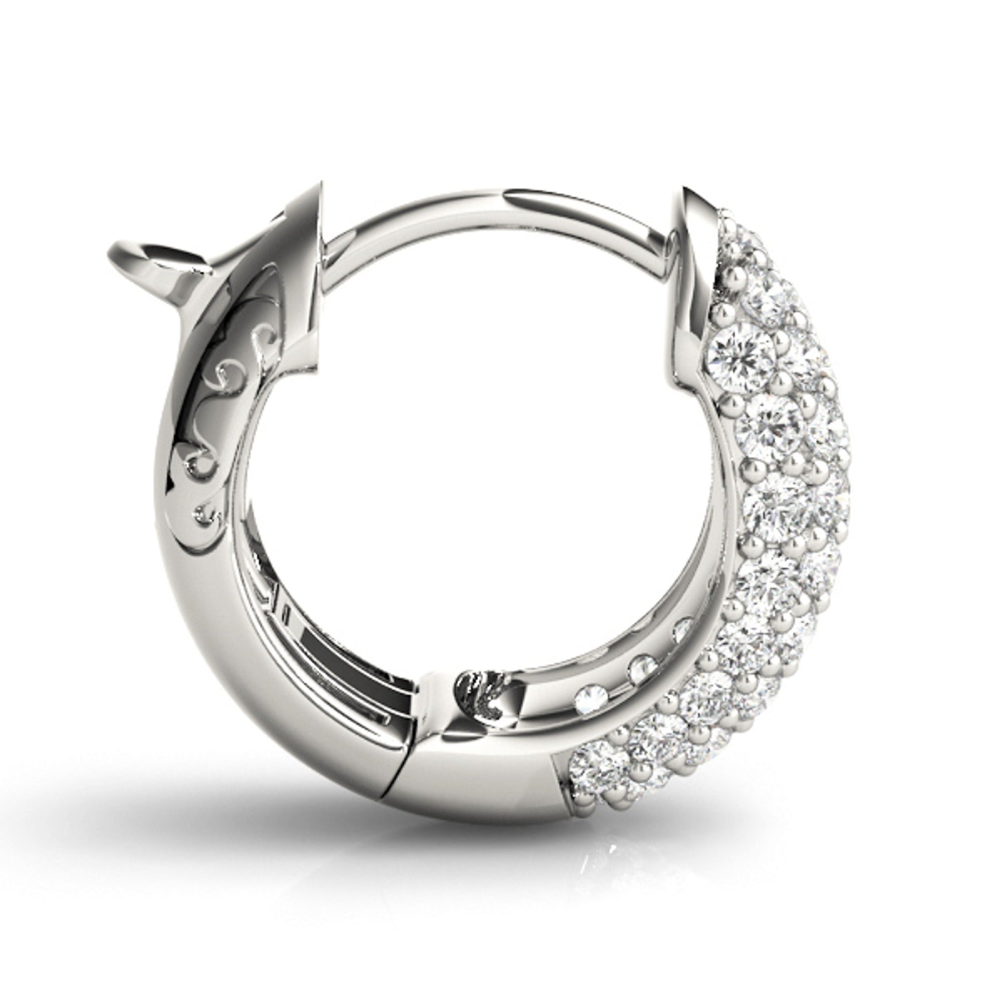 Round Cut Moissanite Huggie Hoop Earrings