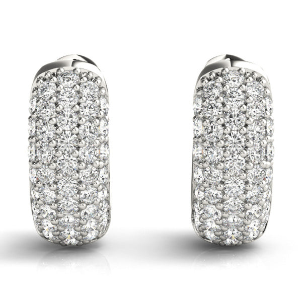 Round Cut Moissanite Huggie Hoop Earrings
