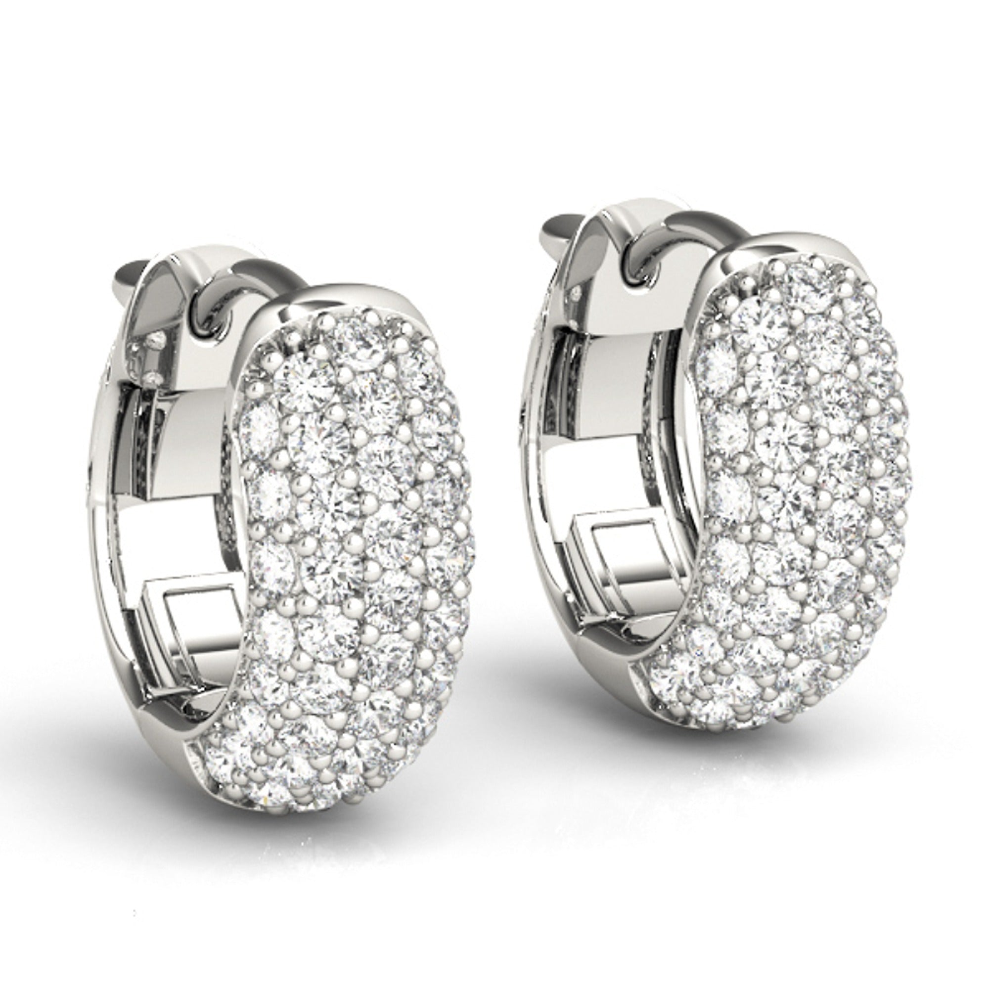 Round Cut Moissanite Huggie Hoop Earrings