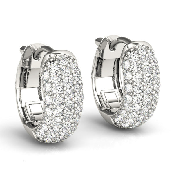 Round Cut Moissanite Huggie Hoop Earrings