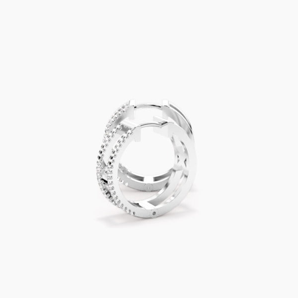 Round Cut Moissanite Pave Set Hoop Earrings For Women