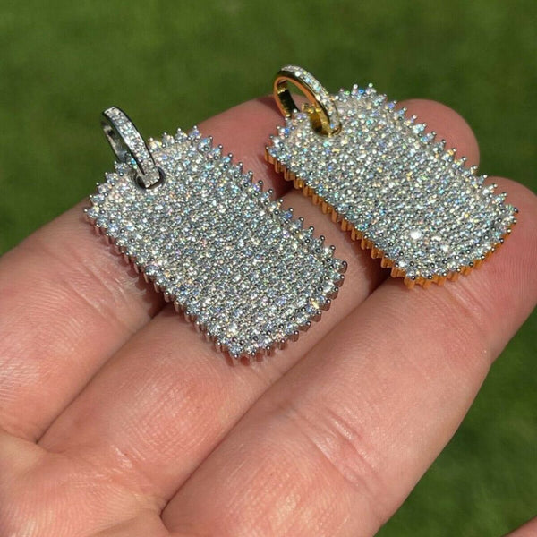 Dog Tag Iced Out Moissanite Diamond Hip Hop Pendant