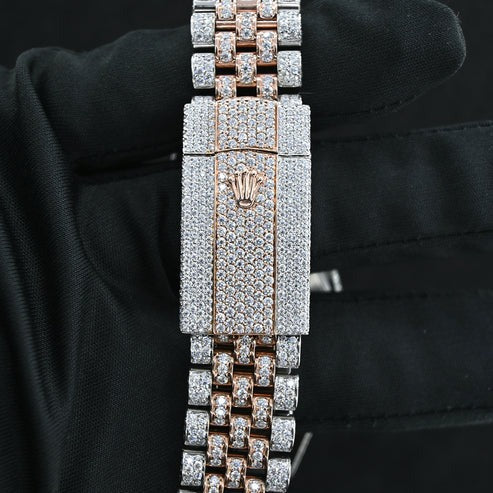Datejust Iced Out Hip Hop Luxury Dual Tone Watches